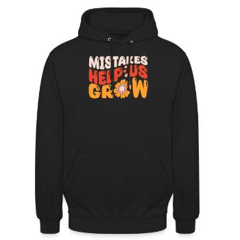 Les erreurs nous aident à développer la citation motivationnelle - Sweat-shirt à capuche unisexe - noir - Devant - Alina (178cm) & Michal (187cm)