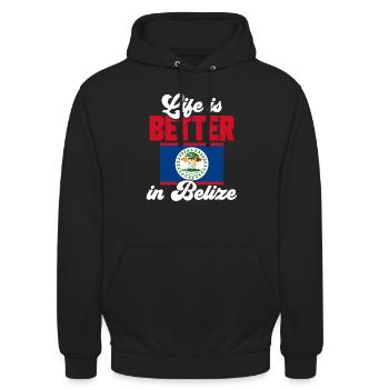 Belize Flagge Belizer - Unisex Hoodie - Schwarz - Vorne - Alina (178cm) & Michal (187cm)