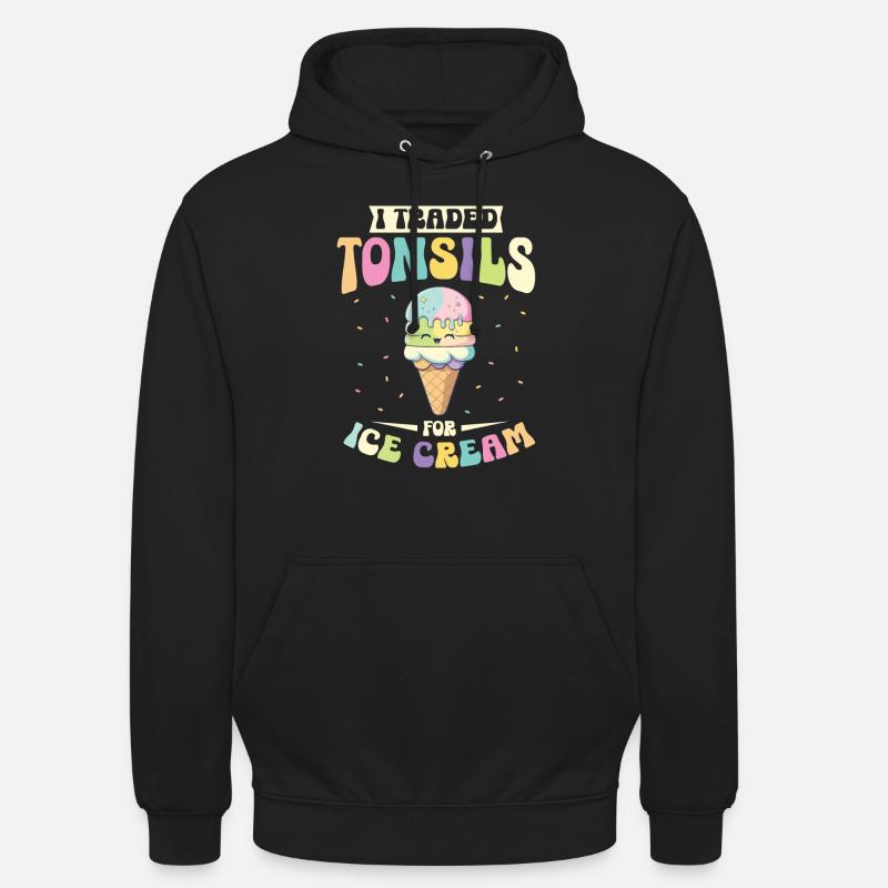 Amygdalectomie, récupération, amygdalectomie - Sweat-shirt à capuche unisexe - noir