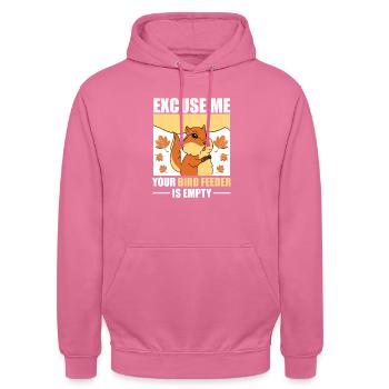 Chipmunk Excuse Me Your Bird Feeder Is Empty Fores - Unisex Hoodie - pink - Front - Alina (178cm) & Michal (187cm)
