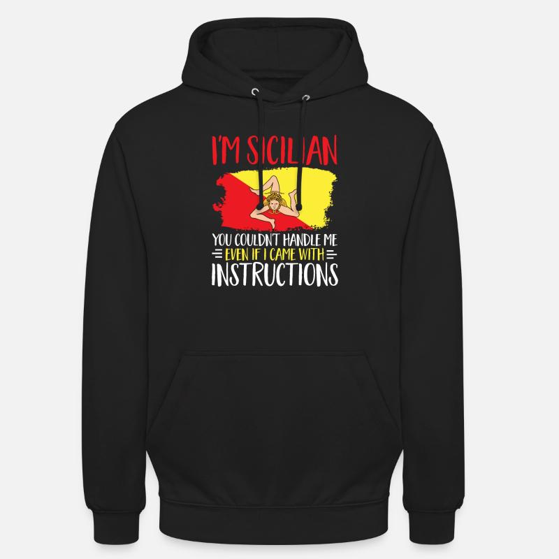 Sicile Drapeau Italie Sicile - Sweat-shirt à capuche unisexe - noir