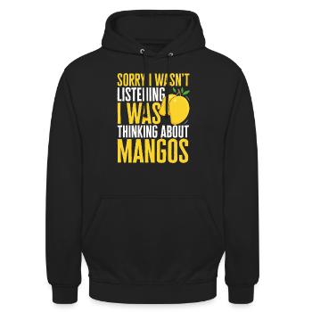 Mango Frucht Mango - Unisex Hoodie - Schwarz - Vorne - Alina (178cm) & Michal (187cm)
