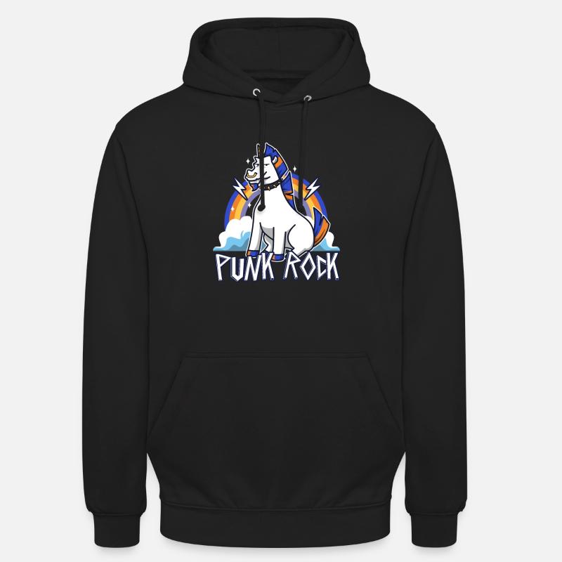 Licorne punk rock - Sweat-shirt à capuche unisexe - noir