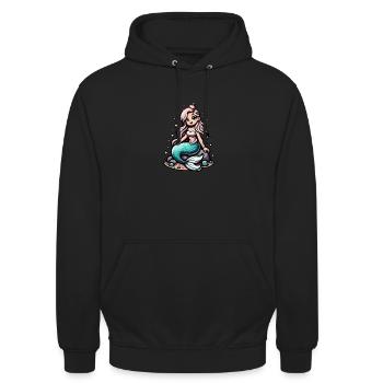 Meerjungfrau - Zauber der Tiefsee - Unisex Hoodie - Schwarz - Vorne - Alina (178cm) & Michal (187cm)