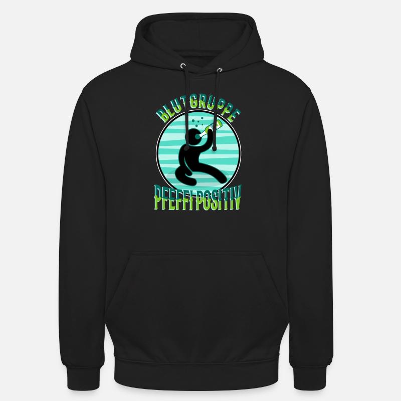 Blutgruppe Pfeffi Positiv - Unisex Hoodie - Schwarz
