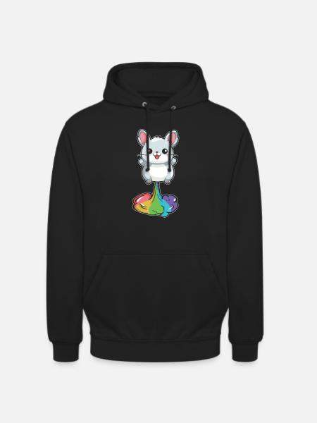 Chinchilla Funny Rainbow Fart - Unisex Hoodie - black