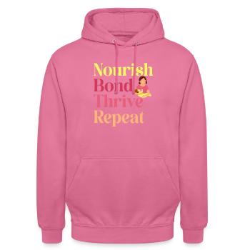 Stillberaterin Laktationsberaterin IBCLC - Unisex Hoodie - Pink - Vorne - Alina (178cm) & Michal (187cm)