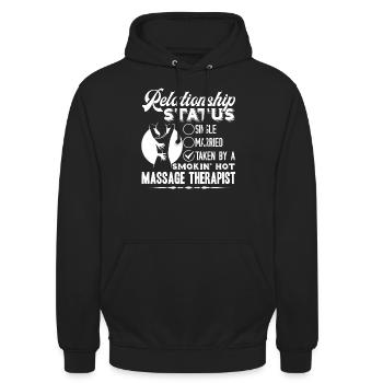 Massage Therapist Relationship Status - Unisex Hoodie - black - Front - Alina (178cm) & Michal (187cm)