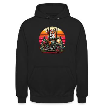 Simson S51 Enduro - Weihnachts - für Ihn lustiges - Unisex Hoodie - Schwarz - Vorne - Alina (178cm) & Michal (187cm)