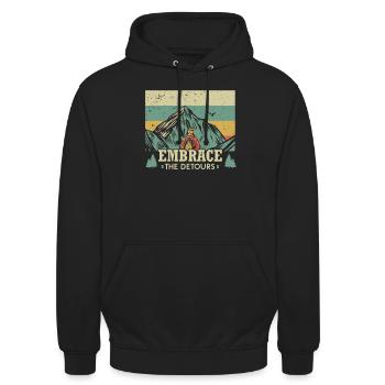 Embrace the detours - Unisex Hoodie - black - Front - Alina (178cm) & Michal (187cm)