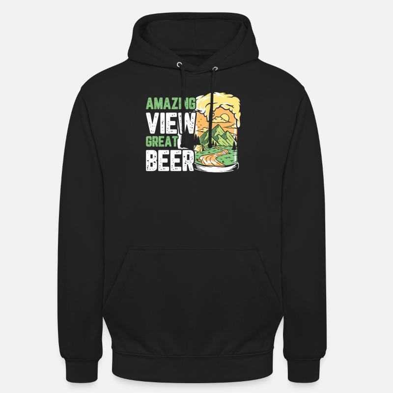 Vue imprenable, super bière - Sweat-shirt à capuche unisexe - noir