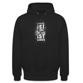 Zocken ist Liebe, Zocken ist Leben Gaming Gamer - Unisex Hoodie - Schwarz - Vorne - Alina (178cm) & Michal (187cm)