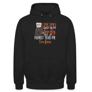 Furet, propriétaire de furet - Sweat-shirt à capuche unisexe - noir - Devant - Alina (178cm) & Michal (187cm)