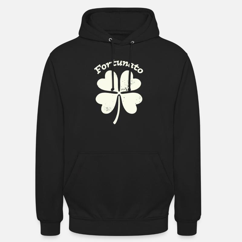 Fortunato Emblem Distressed Vierblatt - Unisex Hoodie - Schwarz