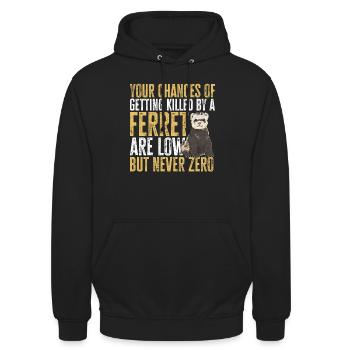 Furet, propriétaire de furet - Sweat-shirt à capuche unisexe - noir - Devant - Alina (178cm) & Michal (187cm)