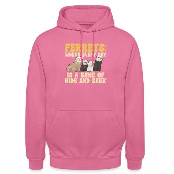 Furet, propriétaire de furet - Sweat-shirt à capuche unisexe - rose - Devant - Alina (178cm) & Michal (187cm)