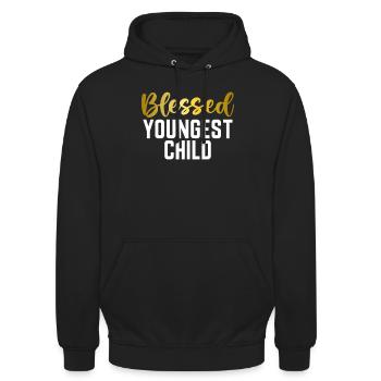 Cadeau enfant le plus jeune - Sweat-shirt à capuche unisexe - noir - Devant - Alina (178cm) & Michal (187cm)