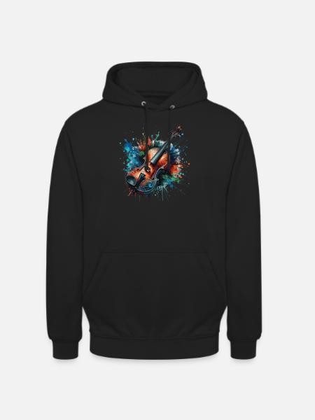 ColoUful Violin Drawing - Unisex Hoodie - black