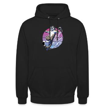 Schneeleopard Leopard Weißer Leopard - Unisex Hoodie - Schwarz - Vorne - Alina (178cm) & Michal (187cm)