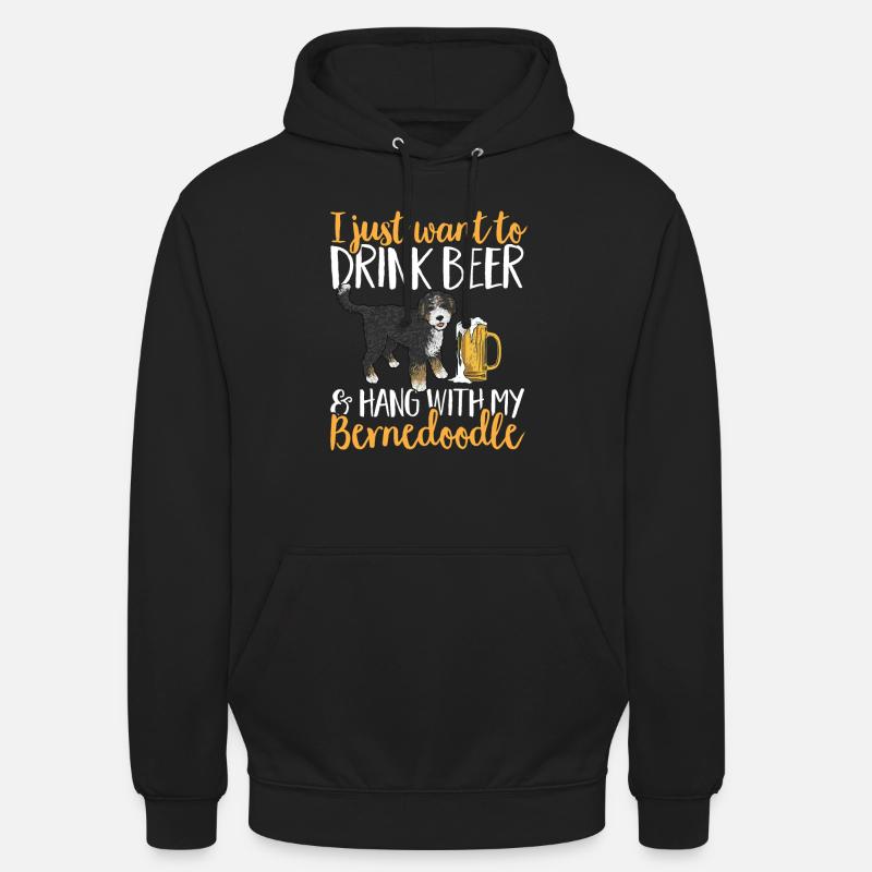 Chien Bernedoodle - Sweat-shirt à capuche unisexe - noir