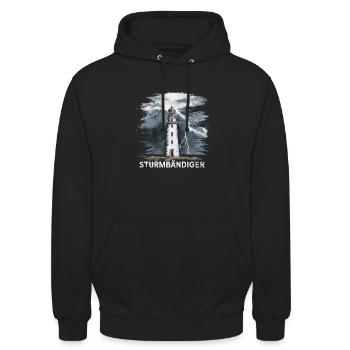 Stormbending Lighthouse Thunderstorm Powerful - Unisex Hoodie - black - Front - Alina (178cm) & Michal (187cm)