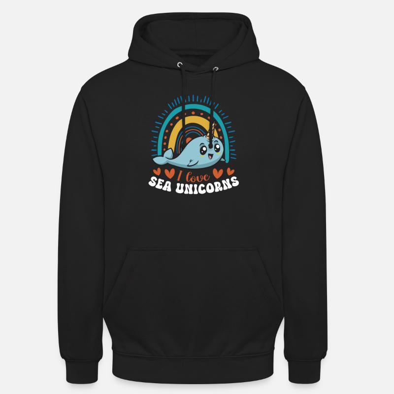 Narwal Einhornwal - Unisex Hoodie - Schwarz