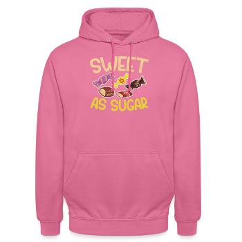 Cadeau de bonbons - Sweat-shirt à capuche unisexe - rose - Devant - Alina (178cm) & Michal (187cm)