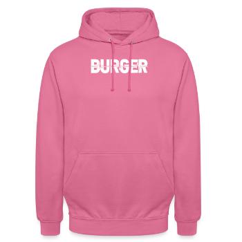 Burger Hamburger Ekg Heartbeat - Unisex Hoodie - Pink - Vorne - Alina (178cm) & Michal (187cm)