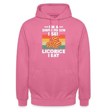 Cadeaux de réglisse - Sweat-shirt à capuche unisexe - rose - Devant - Alina (178cm) & Michal (187cm)