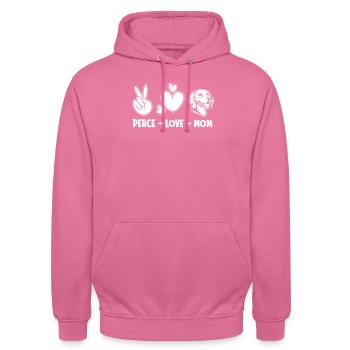 Beagle Peace Love Chien Maman - Sweat-shirt à capuche unisexe - rose - Devant - Alina (178cm) & Michal (187cm)
