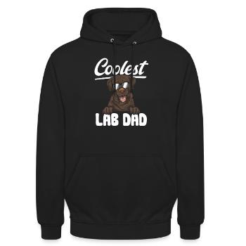 Schoko Brauner Labrador Retriever Hund - Unisex Hoodie - Schwarz - Vorne - Alina (178cm) & Michal (187cm)