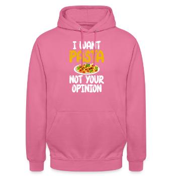 Cadeaux pour les amateurs de pâtes - Sweat-shirt à capuche unisexe - rose - Devant - Alina (178cm) & Michal (187cm)