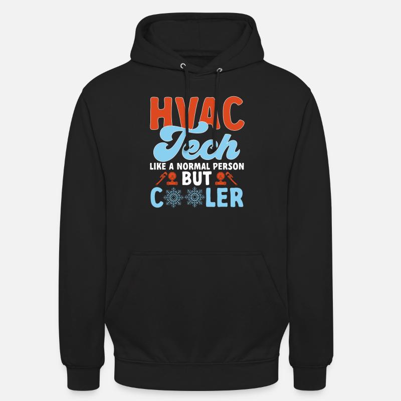 Chauffage, Climatisation, Ventilation, Technicien - Sweat-shirt à capuche unisexe - noir