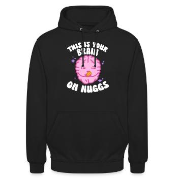 Chicken Nugget Liebhaber Chicken Nuggets - Unisex Hoodie - Schwarz - Vorne - Alina (178cm) & Michal (187cm)