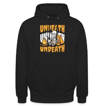 Tent Camping Camping Skeleton Undeath - Unisex Hoodie - black - Front - Alina (178cm) & Michal (187cm)