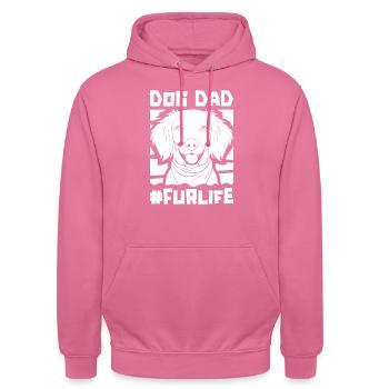 Brittany Spaniel Chien Papa Pour La Vie - Sweat-shirt à capuche unisexe - rose - Devant - Alina (178cm) & Michal (187cm)