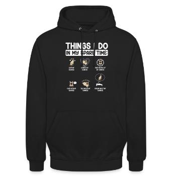 Siamkatze Katze Siamese - Unisex Hoodie - Schwarz - Vorne - Alina (178cm) & Michal (187cm)