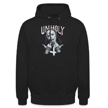 Provocative and expressive – rebellious fashion - Unisex Hoodie - black - Front - Alina (178cm) & Michal (187cm)