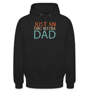 Orchester Just An Orchestra Dad - Unisex Hoodie - Schwarz - Vorne - Alina (178cm) & Michal (187cm)
