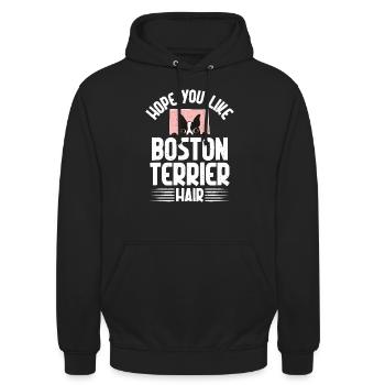 Cadeaux Boston Terrier - Sweat-shirt à capuche unisexe - noir - Devant - Alina (178cm) & Michal (187cm)
