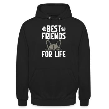 Cadeaux Boston Terrier - Sweat-shirt à capuche unisexe - noir - Devant - Alina (178cm) & Michal (187cm)