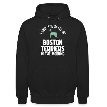 Cadeaux Boston Terrier - Sweat-shirt à capuche unisexe - noir - Devant - Alina (178cm) & Michal (187cm)