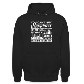 Civil Engineer Civil Engineer Happiness - Unisex Hoodie - black - Front - Alina (178cm) & Michal (187cm)