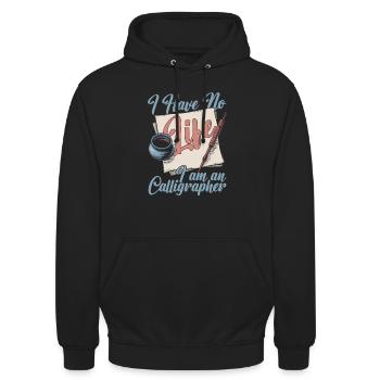 Kalligraph - Unisex Hoodie - Schwarz - Vorne - Alina (178cm) & Michal (187cm)