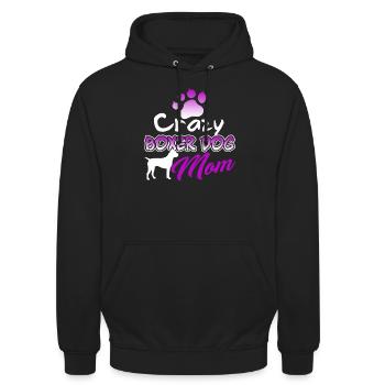 Crazy Boxer Dog Mom - Unisex Hoodie - black - Front - Alina (178cm) & Michal (187cm)