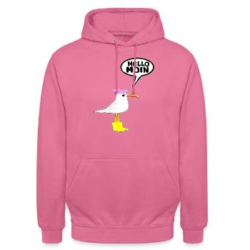 Hello Seagull Rubber Boots Boots Hello Moin - Unisex Hoodie - pink - Front - Alina (178cm) & Michal (187cm)