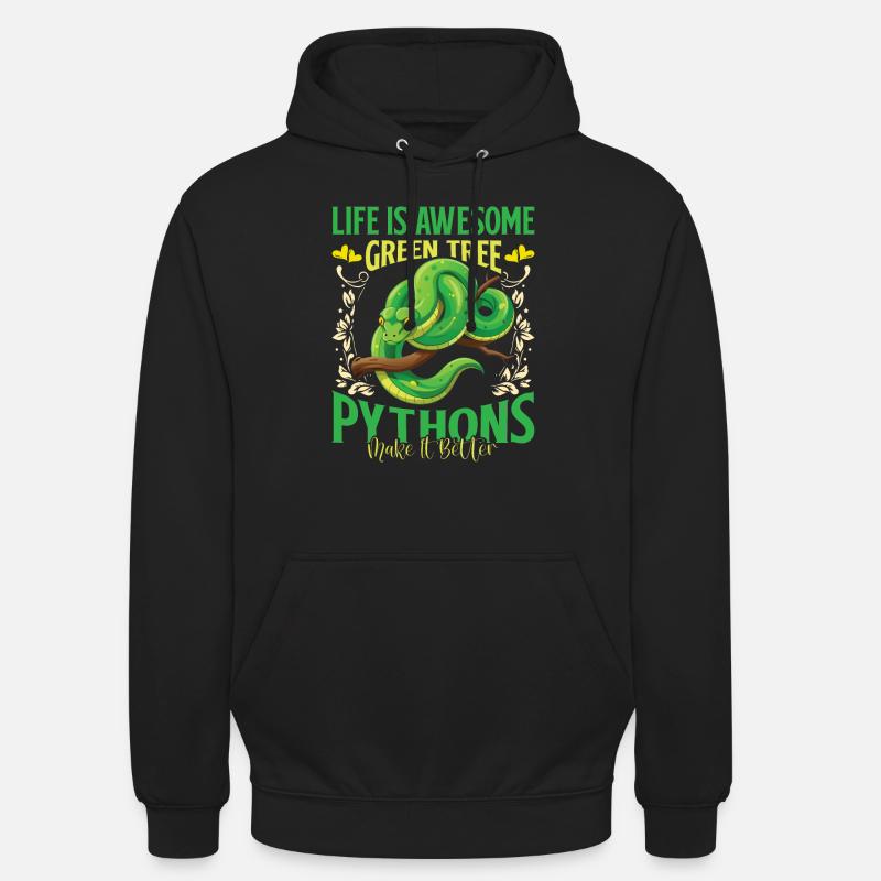 Grønt træ Python - Hættetrøje unisex - sort