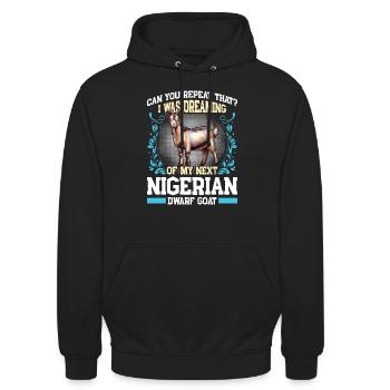 Amoureux des chèvres, chèvres naines du Nigeria - Sweat-shirt à capuche unisexe - noir - Devant - Alina (178cm) & Michal (187cm)