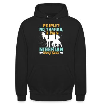Amoureux des chèvres, chèvres naines du Nigeria - Sweat-shirt à capuche unisexe - noir - Devant - Alina (178cm) & Michal (187cm)