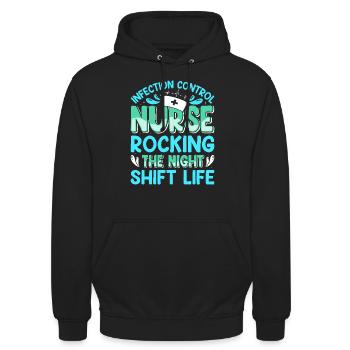 Caregiver Infection Control - Unisex Hoodie - black - Front - Alina (178cm) & Michal (187cm)